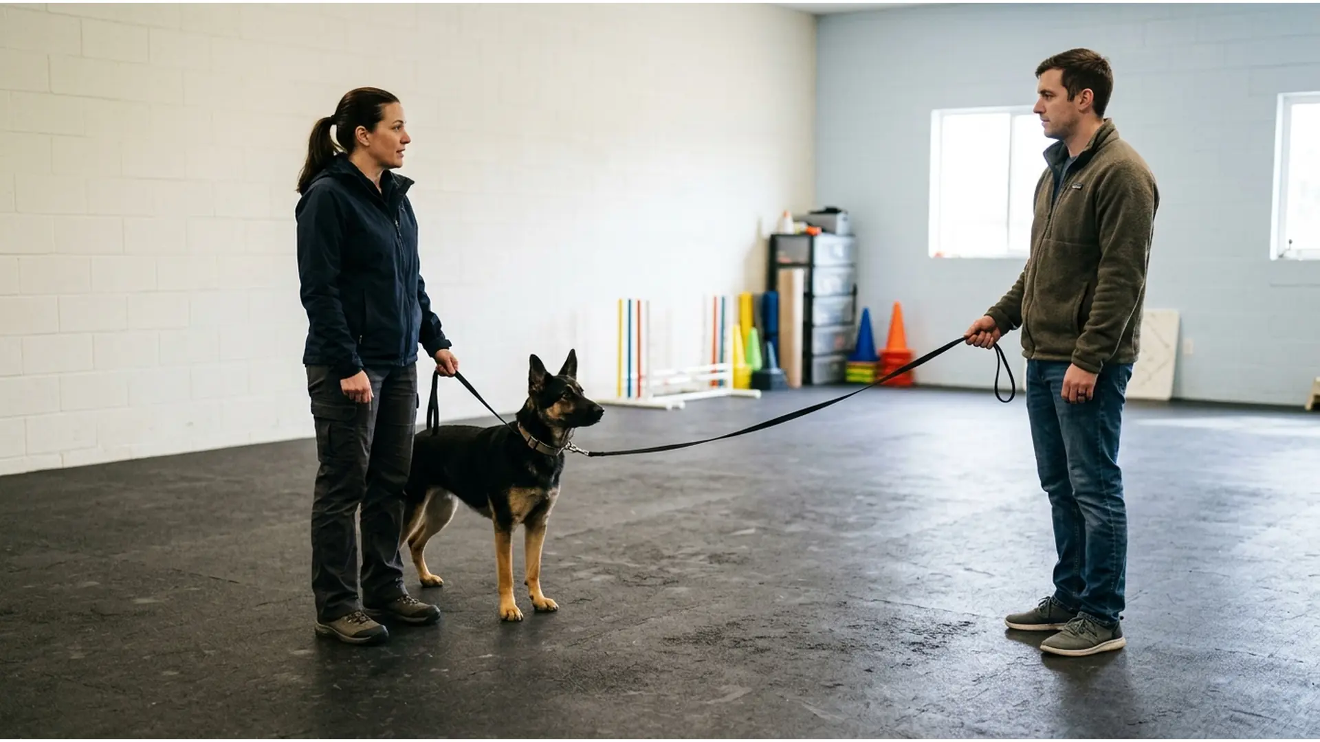 Безопасная работа с поведением собаки на поводке