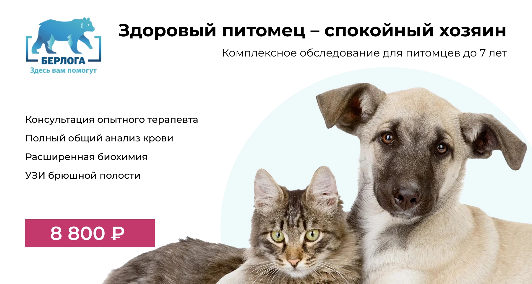 Комплексное обследование для питомцев до 7 лет